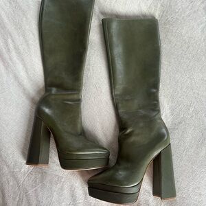 SCHUTZ Olive Green Heeled Boots